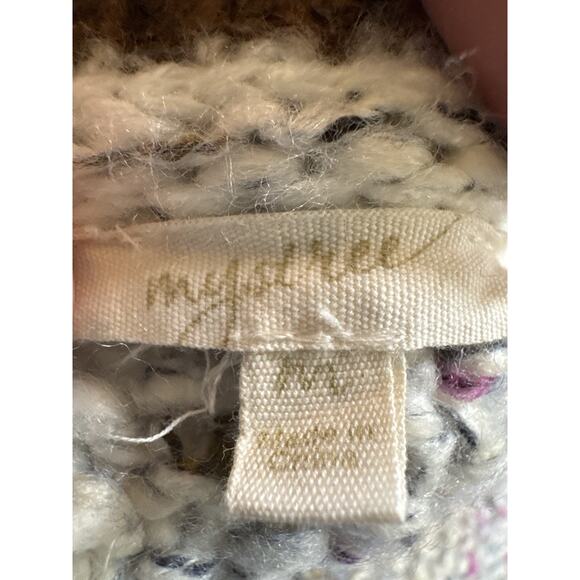 Mystree Women’s M Sweater Gray Confetti Knit V-Neck Pullover Donegal Tweed Style - Picture 2 of 8